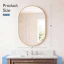 DUMOS 24" x 36" Oval Bathroom Mirror, Gold Wall Mirrors with Metal Frame