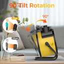 1500W Electric Space Heater with 90 Adjustable Angle, Overheat Protection, Heater for Garage, Office, Indoor Use (Yellow)