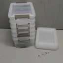 Citylife 6 Packs Small Storage Bins with Lids 3.2 QT Plastic Storage Containers for Organizing Stackable Clear Storage Boxes