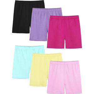 6 Pack Girls Shorts Bike Shorts Toddler Biker Cartwheel Multi-Color Dance Under Dress Girls Clothes, 3-4T