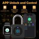 Pothunder Fingerprint Padlock with APP, Keyless Biometric Lock, Smart Waterproof Padlock Suitable for Gym, Locker, Gates, Fence, and Storage