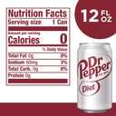 Diet Dr Pepper Soda, 12 fl oz cans, pack of 12 (EXP 08/06/26)