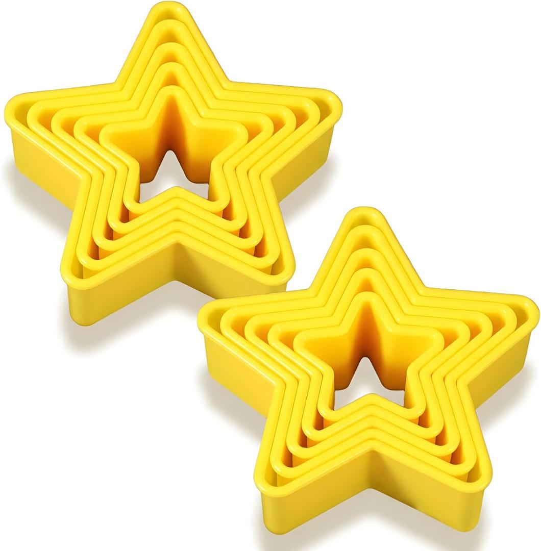 2 Sets Plastic Star Cookie Cutter, Christmas Star Shapes Cookie Cutters Molds for Baking, Biscuit