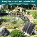 Antfraer 55W Solar Pond Filter, Solar Fountain Pump with Pond Filter Kit Adjustable Flow, Pond Filter Box with Filter Medias for Outdoor Ponds Fish Tank Pool Waterfall Koi Pond Water Features