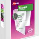 Avery Durable Clear View 3 Ring Binders, 2 Inch EZD Rings, 1 White Binder (09501)