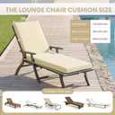 Chaise Lounge Cushions Outdoor, 72 x 21 x 3 Inch Water-Resistant Beige | Fade Resistant Fabric, Furniture Lounge Cushion with Long Ties, Suitable for Patio, Pool, Garden, Balcony & Beach, 1Pack 72*21 Inch