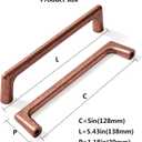khtumeware 10 Pack 5"(128mm) Vintage Drawer Pulls Antique Copper Cabinet Pulls Kitchen Hardware Cabinet Handles Drawer Handles Knobs. (5" Hole Center)