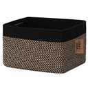 COMFY-HOMI Cotton Rope Woven Basket with Handles for Shelves, Toys, Book, Cloth Storage Baskets Bin for Organizing-13.5"x11"x9.5" Toy Decorative Organizer for Living Room, Bathroom-Black/ Jute