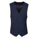 Oliver George Men’s Solid Formal Suit Vest Tuxedo Waistcoat Business Dress Vest For Suit or Tuxedo Dark Blue, Size L