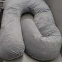 Momcozy Pregnancy Pillows for Sleeping, U Shaped Full Body Maternity Pillow with Removable Cover - Support for Back, Legs, Belly, HIPS for Pregnant Women, 57 Inch Pregnancy Pillow for Women, Grey