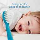 RADIUS Children's Toothbrush, Totz Brush, Extra Soft Bristles, Blue/Coral/Yellow, BPA Free & ADA Accepted, Designed for Delicate Teeth & Gums for Children 18 Months & Up, Pack of 3