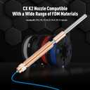 3 x K2 Plus Nozzles 0.2mm*0.4mm 2PCS, Unicorn K2 Quick-Swap Nozzles with Titanium Alloy Heat Break, Copper Alloy and Hardened Steel Nozzle, High Flow Nozzles Kit for K2 Plus 3D Printer