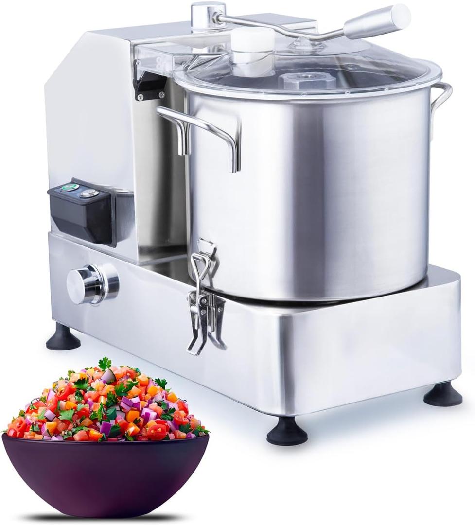 Hakka Commercial Food Processor, 1800W Electric Vegetable Cutter Heavy-Duty Veggie Chopper with Limitless Speed Control & Patented S/S Blade – 9L Capacity for Chopping Vegetable, Fruit, Bread & Meat