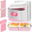 100 Pack Mini Cake Pans with Lids and Spoons, Disposable Aluminum Foil Cake Tins6.8oz Individual Small Cake Baking Containers for Party, Wedding, Birthday