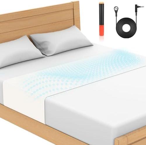 Grounding Sheets, for All Mattress Size, 90% Organic Cotton+10% Pure Silver Fiber, Earth Connected, Healthy Sleep, with Static grounding Cord and Test Pen (White, 105.5 * 23.5 inch)