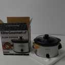 Elite Gourmet MST-275XS Electric Oval Slow Cooker, Adjustable Temp, Entrees, Sauces, Stews & Dips, Dishwasher Safe Glass Lid & Crock (2 Quart, Stainless Steel)