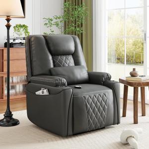 IDEALHOUSE Electric Power Lift Recliner Chair Sofa, Power Lift Chair for Elderly, 3 Positions, Side Pockets, and Cup Holders, USB Ports, Recliner Chair with Remote for Living Room, Grey