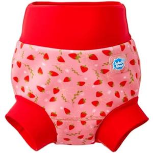 Splash About Happy Nappy Reusable Swim Diaper, Strawberry Field, 12-24 Months Size XL Red