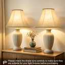 Large Bell Lamp Shades Set of 2, 7" Top x 16" Bottom x 11" High, Beige