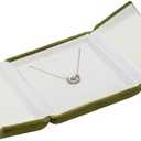 Velvet Necklace Pendant Gift Box Jewelry Display Storage Case (Olive Green)
