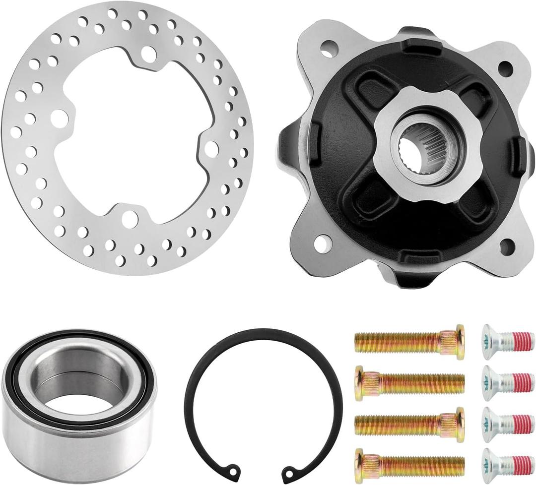 Front Wheel Hub Bearing Studs Brake Disc Kit, Compatible with 2013-2024 Polaris Ranger 900/1000/1000 XP/570/Brutus/Diesel HST