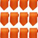 Cuffbow Men's Tie Bulk Groomsman 3.15'' Formal Necktie for Wedding Business (Orange)