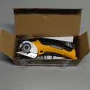 Headley Tools Cordless Cardboard Cutter 4.2V, Electric Mini Box Cutter,Rechargeable Electric Scissors,Carpet cutter with a Replacement Blade & Safety Lock for Packages/Leather/Plastic/Carton, Yellow