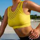 RUNNING GIRL Sports Bras for Women High Support,Seamless Ribbed Longline High Neck Sports Bra Racerback Padded Crop Top Yoga (XL)