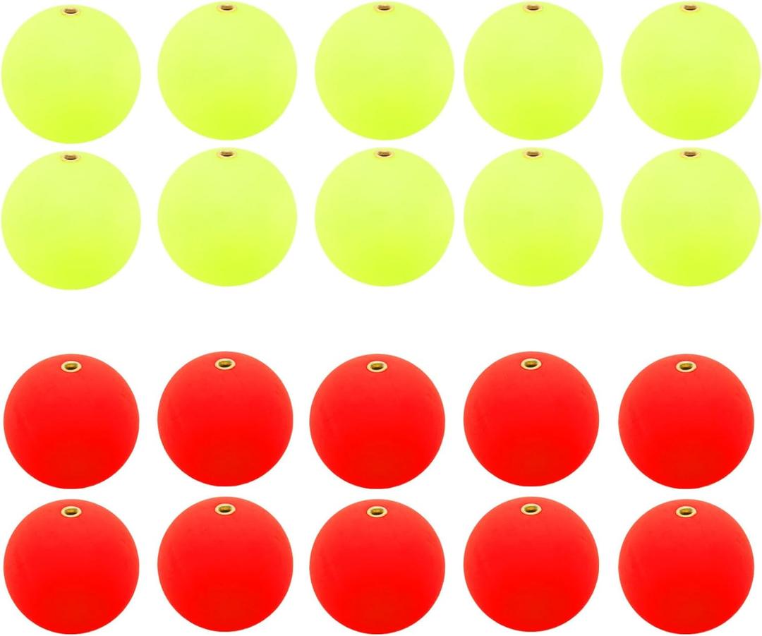PATIKIL Fishing Bobber Slip Foam Floats Buoy Rig Stoppers for Crappie Trout Bass Fishing (1.2 Inch, Red,Yellow)