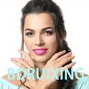 4 x Christmas Press on Nails Almond Medium Red French Tip Fake Nails with Glitter Xmas Snowflake Stripe Designs Glossy Acrylic Nails Press ons Red Full Cover Stick Glue on Nails for Women 24 Pcs