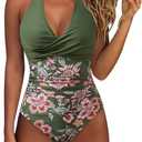 SUUKSESS Women Sexy Tummy Control One Piece Swimsuits Halter Push Up Bathing Suits, Size XL