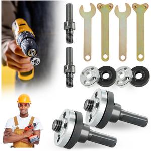10PC Conversion Angle Grinding Adapter Connecting Rod Kit for Electric Drill, 6mm/10mm Electric Drill Angle Grinder Connecting Rod Set, Adjustable Rotary Driver Cutter Shaft Accessories (10mm)
