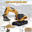 BRRRRT 1/64 Full Proportion Remote Control Excavator,Remote Control Construction Vehicles with Metal Shovel,Type-C Direct Charging RC Excavator,Birthday Gifts for Boys and Girls Age 3+