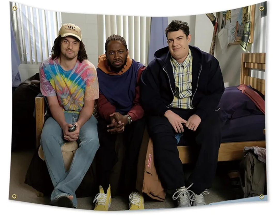 DecrPlus New Girl Tapestry Nick Schmidt and Winston TV Tapestry (Duplex Printing, Bright & Vibrant 150D Polyester, Brass Grommet Design)