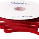 Ribbli Dark Red Velvet Ribbon 3/8 Inches Continuous 25 Yard Spool Dark Red Christmas Ribbon for Gift Wrapping Crafts Home Decor
