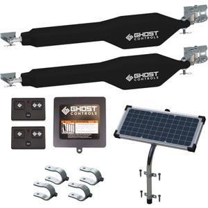 Ghost Controls TDS2XP Heavy-Duty Solar Dual Automatic Gate Opener Kit for Swing Gates Up to 20 Feet