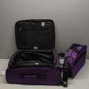 U.S. Traveler Lightweight Rolling 20" Carry On Luggage Softside Suitcase, Purple, 4 Wheel