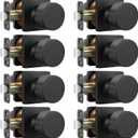 Goldenwarm Matte Black Closet Door Knobs, Passage Door Knobs Interior Hallway, Black Closet Door Knob No Lock 8 Pack