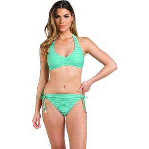 La Blanca Women's Halter Bikini Swimsuit Top (16), Seafoam//Fluid Lines