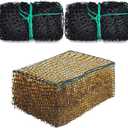Riakrum 2 Pcs Square Bale Hay Net 5 mm Thick 47 x 20 x 20 Inch Black Large Bale Net Whole Slow Feeder Hay Bags Horse Full Hay Net Feeding Supplies for Horse Mule Goat Cattle Feed