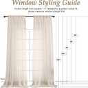 OVZME Sheer Cream Curtains 108 Inches Long 2 Panels Set, 59 Inch Extra Wide Lightweight Airy Cream Sheer Curtain for Living Room Bedroom, Filmy Voile Rod Pocket, 59Wx108L Inches
