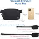 Pander Two Way Zipper Fanny Pack Nylon Everywhere Belt Bag for Women, Water Repellent Waist Packs, Crossbody Bags with Adjustable Strap (Black).