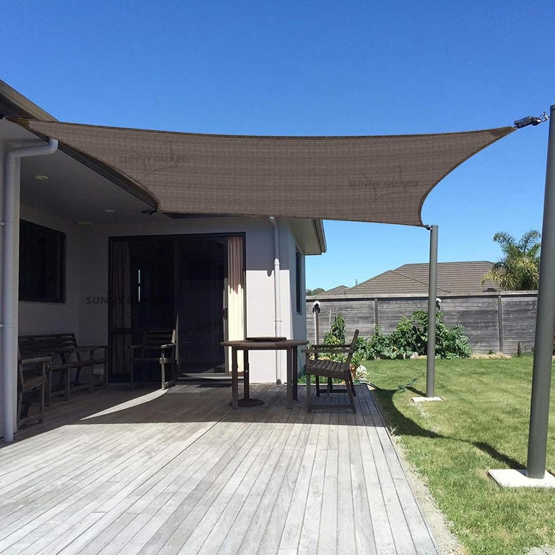 SUNNY GUARD Sun Shade Sail 10' x 13' Rectangle Brown UV Block Sunshade for Backyard Yard Deck Patio Garden Outdoor Activities and Facility(We Make Custom Size)