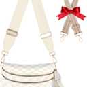 Bum Bags for Women Checkered Crossbody Bag Large Nylon Belt Purse Fanny Packs, Bonus with a Extra Strap