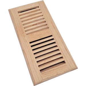 Homewell Red Oak Wood Floor Register, Drop in Vent with Damper, 4x10 Inch, Unfinished