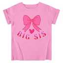 Funnycokid Big Sister Shirts for Girls 4T 3T T-Shirt Pink Size 4 Pregnancy Announcement Toddler Promoted to Short Sleeve Bow Print