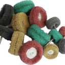 FPPO 58PCS Abrasive Buffing Polishing Wheel Set for Rotary Tools,Scouring pad Mini Brush Polishing kit with 3mm Shank,Power-Operated Abrasive Wheels(Mix 58pcs)