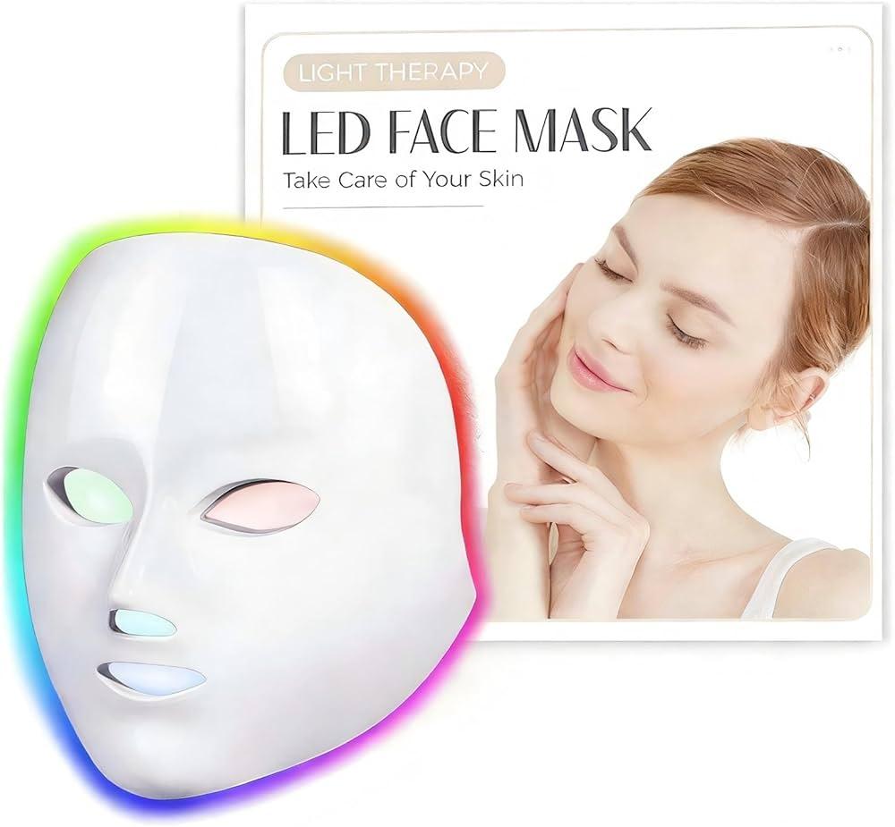 SDKWDH Red Light Mask for Face, 7 Modes Face Mask Light, 850nm Infrared & Red Light Masks, Light Skin Care At Home