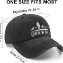 Mens Cotton Baseball Cap, Dad Gifts from Son Daughter Wife for Men Adjustable Stay Wild Embroidered (Black)