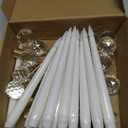 Flameless Christmas Tree Hanging Candles with Remote,12 Pcs LED Taper Candles,Flickering Battery Operated Taper Candle with 12 Crystal Ball Hooks for Christmas Decorations Best Gift (White)